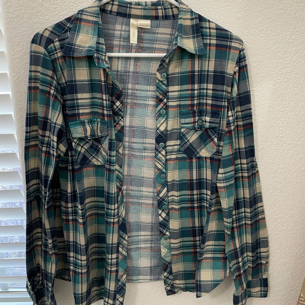 Green and Blue Plaid Flannel